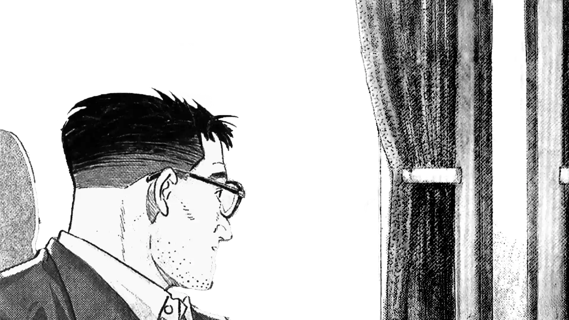 Hiroshi dans le train.